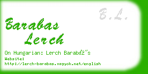 barabas lerch business card